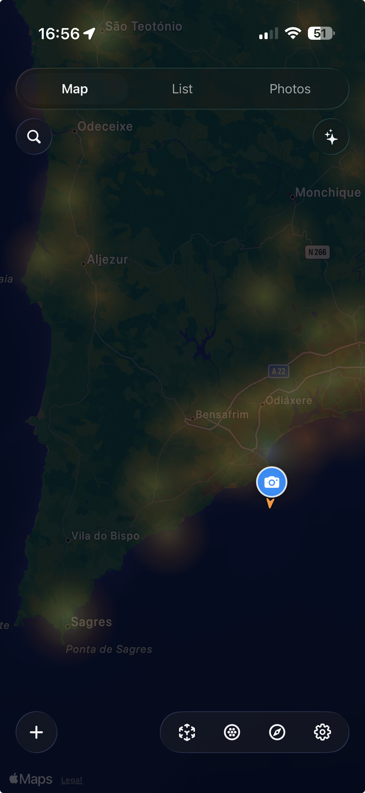 LensTrails map with a light-pollution overlay for finding darker shooting locations